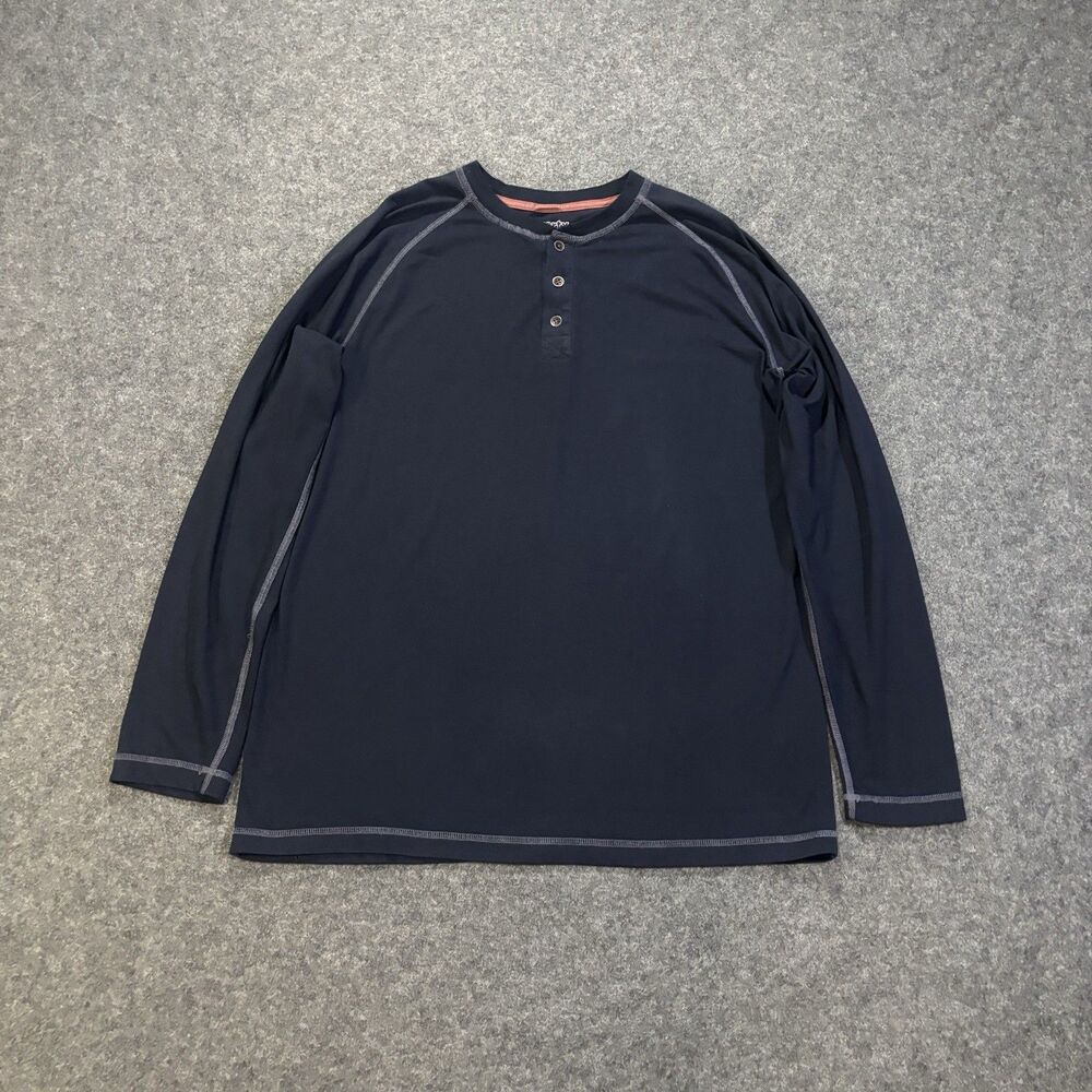 Vertx Action Henley Shirt Size Large Indigo Long Sleeve Navy Blue